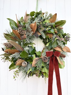 Festive Door Wreath: Woodland Elegance